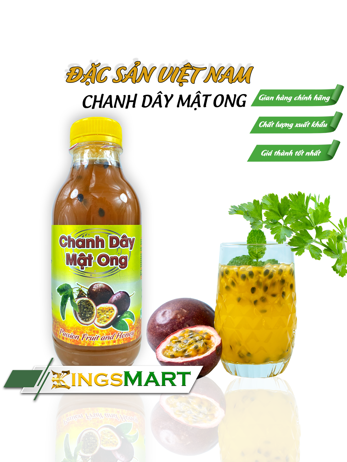 Chanh dây mật ong - thương hiệu tấn lộc - đặc sản sài gòn - chai 630g - kingsmart