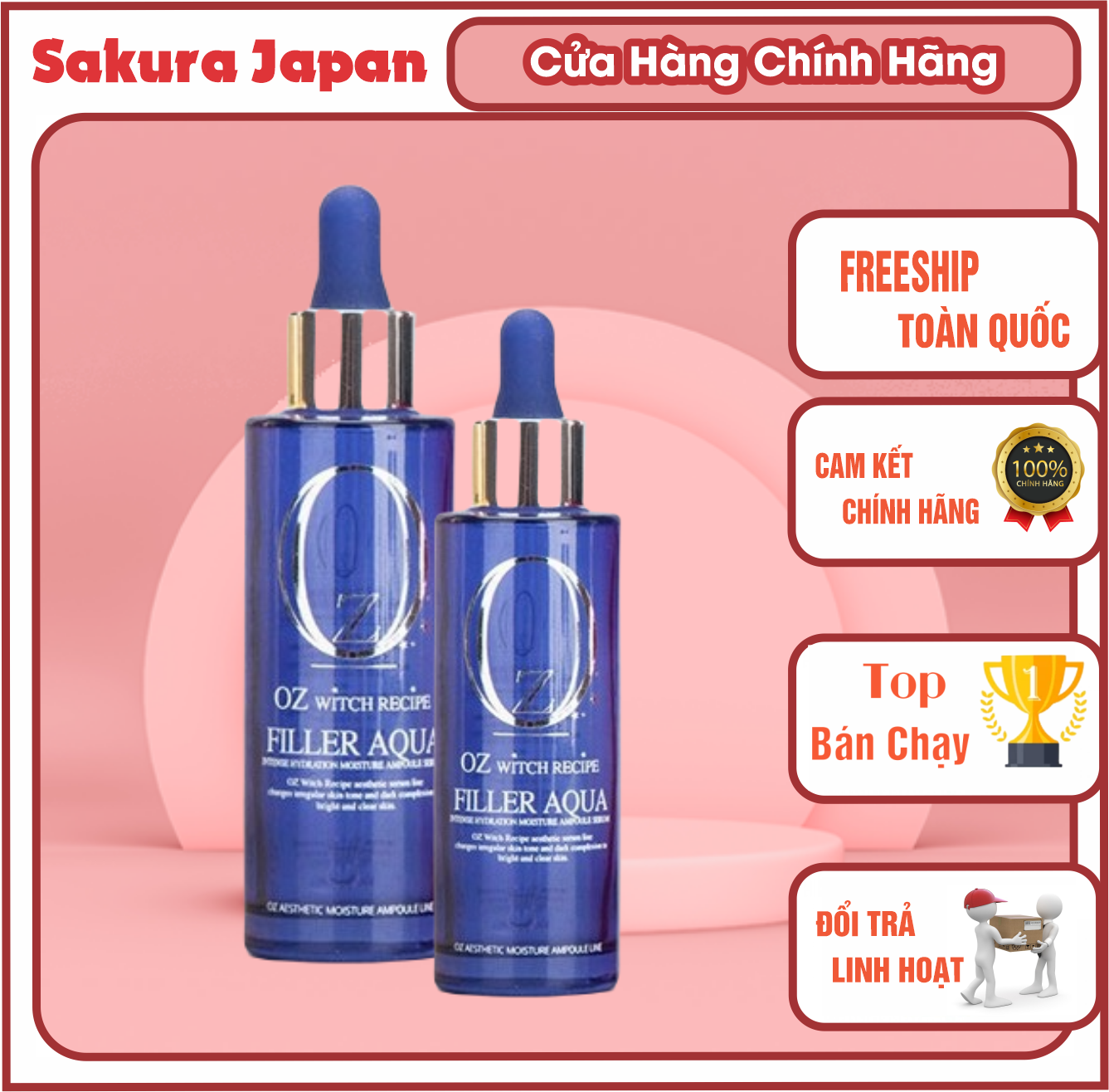 Tinh chất dưỡng ẩm căng bóng da filler aqua oz witch recipe 60ml chuẩn hàn quốc