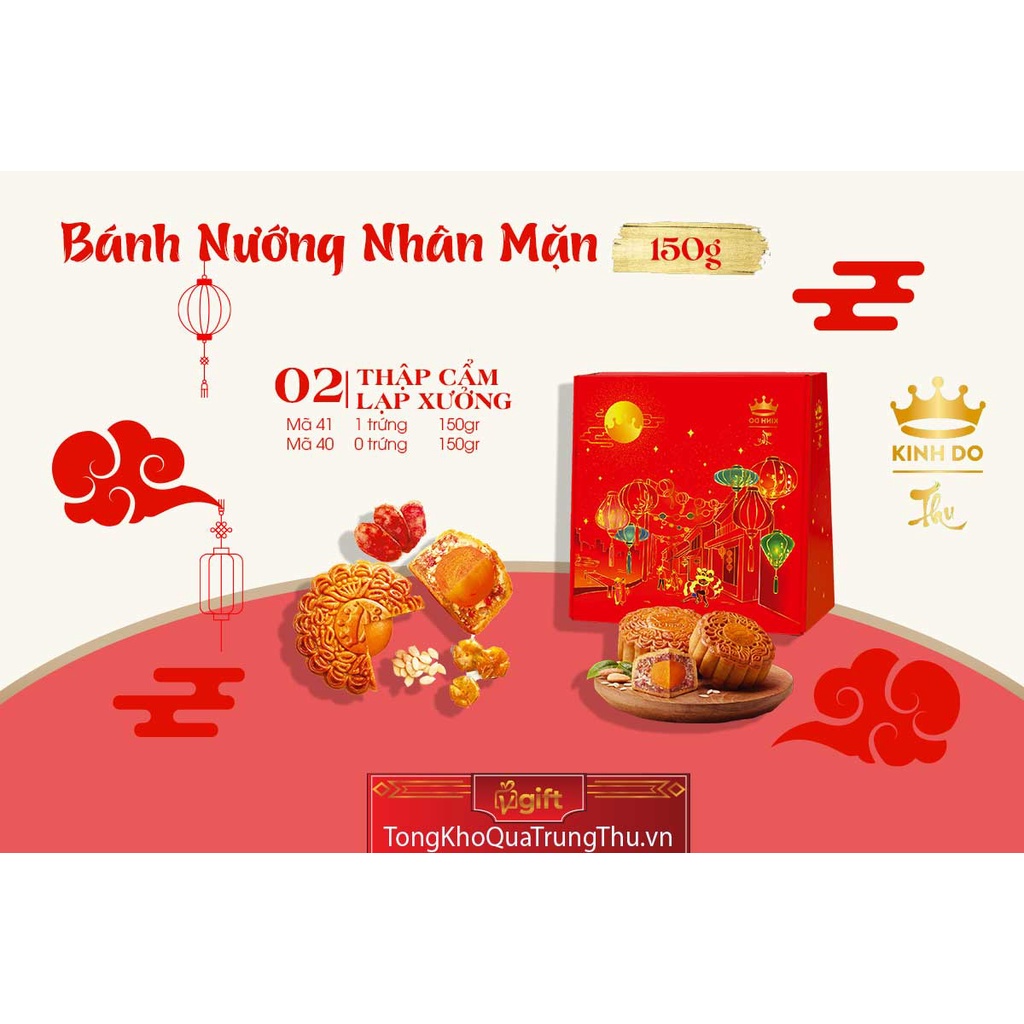 Bánh Trung Thu Kinh Đô Nướng Thập Cẩm Lạp Xưởng - 0 Trứng (KD.40)