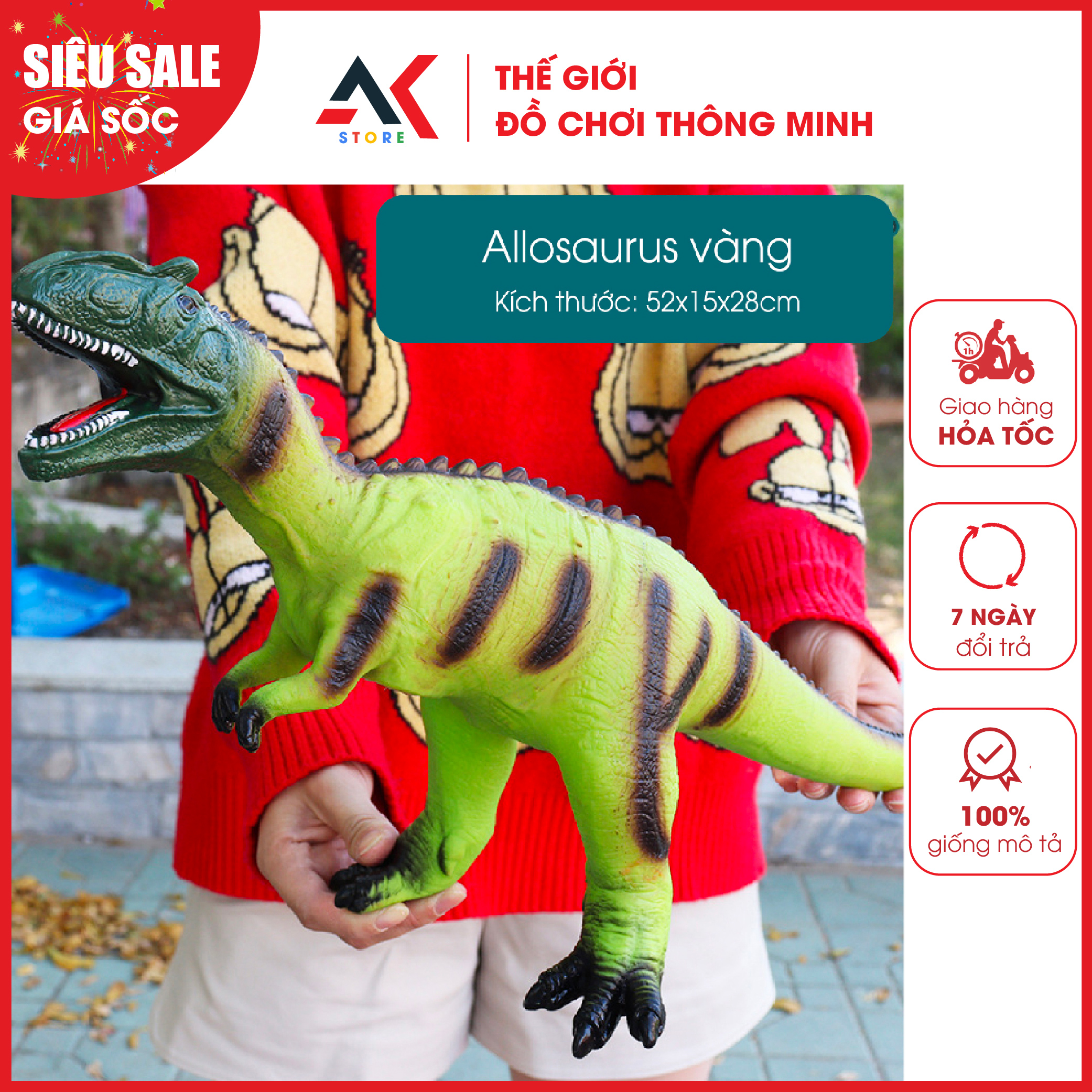 Đồ chơi mô hình khủng long bằng cao su mềm có âm thanh chất lượng cao cho bé
