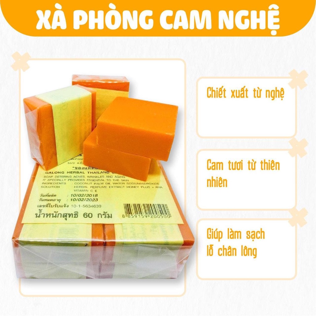 Xà phòng nghệ cam trắng da mụn thâm Thái Lan