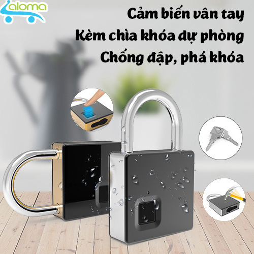 Ổ khóa vân tay kèm chìa khóa cỡ lớn Fipilock FL-S5 chống nước chống phá khóa lưu 10 vân tay gia dụng aloma