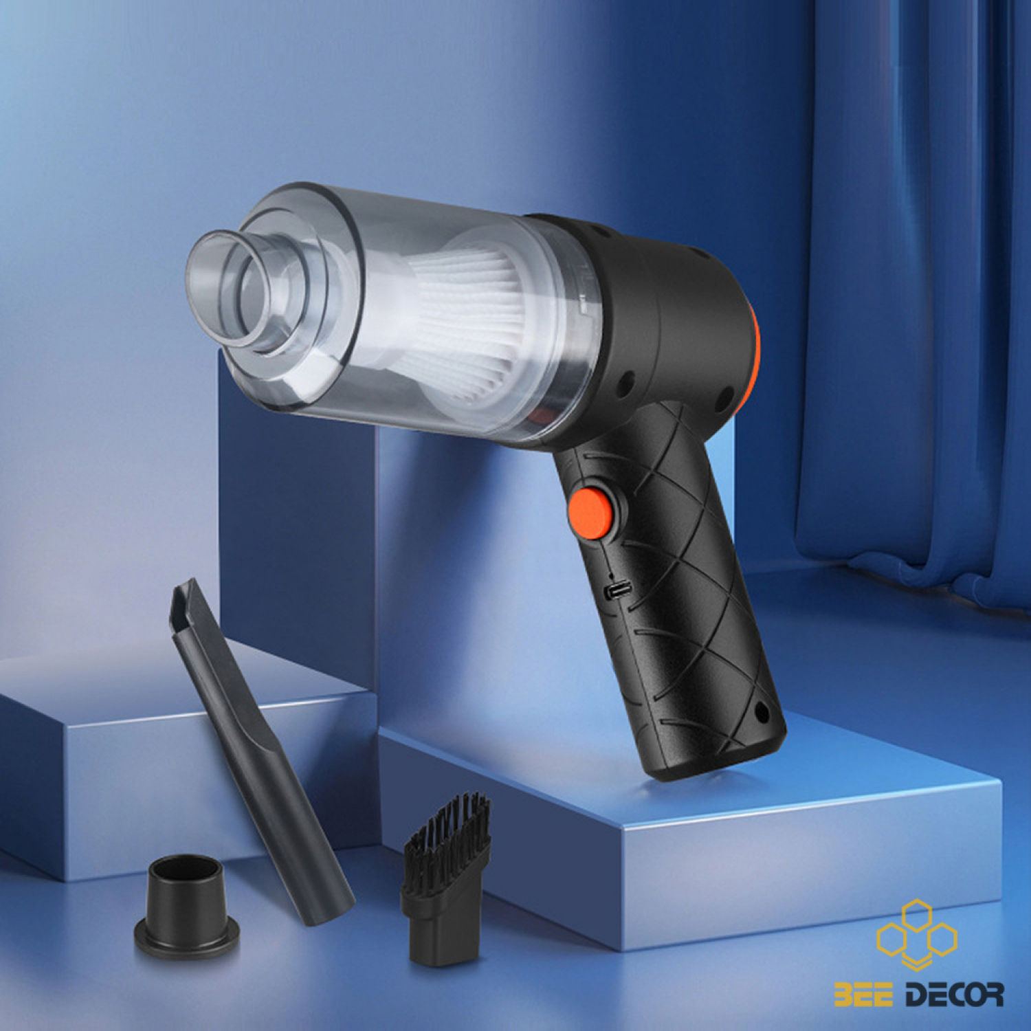 Máy hút bụi cầm tay cao cấp 2in1 kiêm máy thổi bụi công suất 120w lực hút 9000PA sạc pin tiện dụng bảo hành 12 tháng - SBU