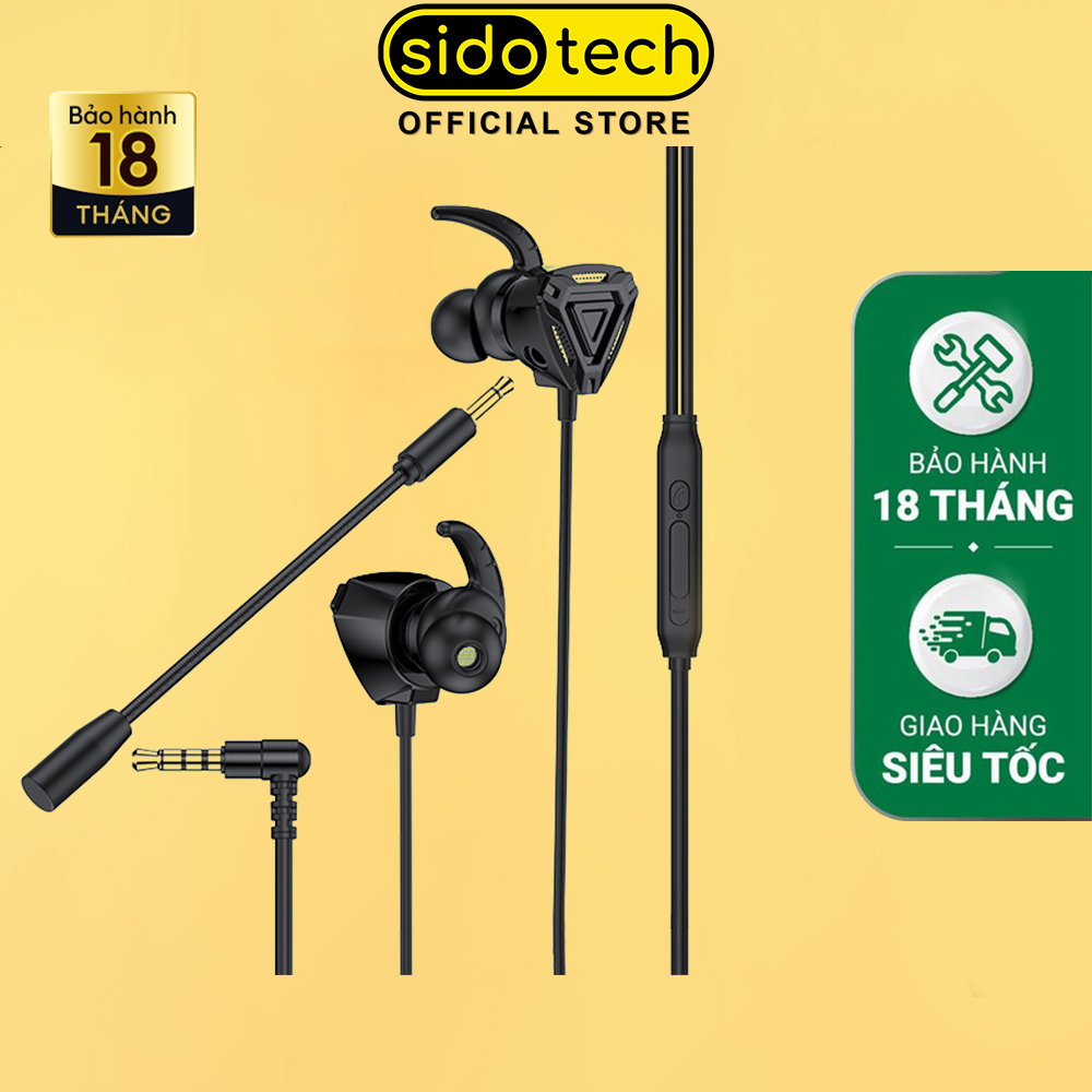 Tai nghe gaming có mic Sidotech G3m cho điện thoại dùng cho game thủ chơi game mobile pc laptop thuộc dòng tai nghe gaming có dây chuyên dụng cho game pubg moblie liên quân lmht tốc chiến