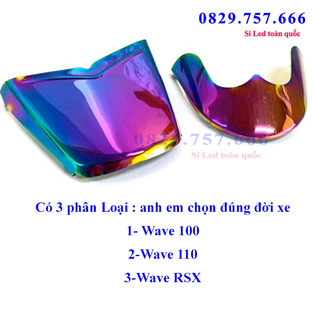 Bọc mõm đuôi titan 7 màu, Bộ ốp dè trước + dè sau titan 7 màu dành riêng xe Wave các đời