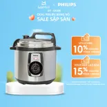 Nồi Áp Suất Điện Philips HD2103/66 (5L)-14 Công Thức Nấu Ăn-Lồng Nồi Bền, Chống Dính-Hàng Phân Phối Chính Hãng