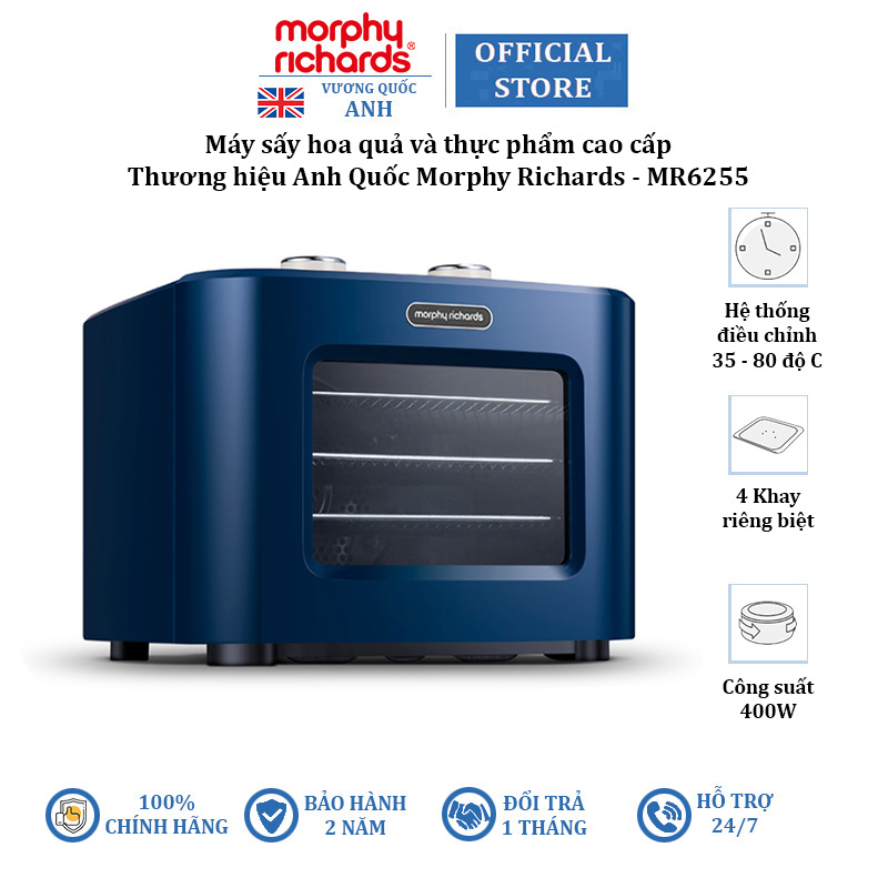 Máy sấy thực phẩm 3d thông minh morphy richards mr6255 - hàng chính hãng