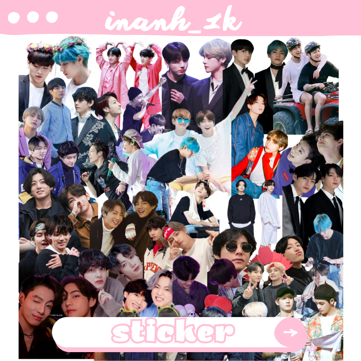 Bộ 100 sticker jung kook -v