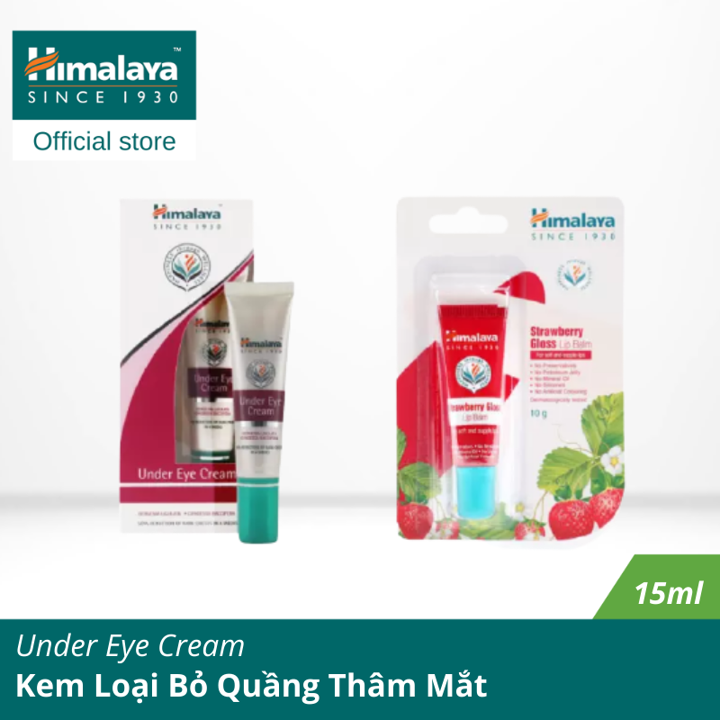 [HÀNG CHÍNH HÃNG]Combo độc quyền Kem Loại Bỏ Quầng Thâm Mắt Under Eye Cream 15ML + Son Dưỡng Môi Căng Bóng Hồng Strawberry Gloss Lip Balm 10GM