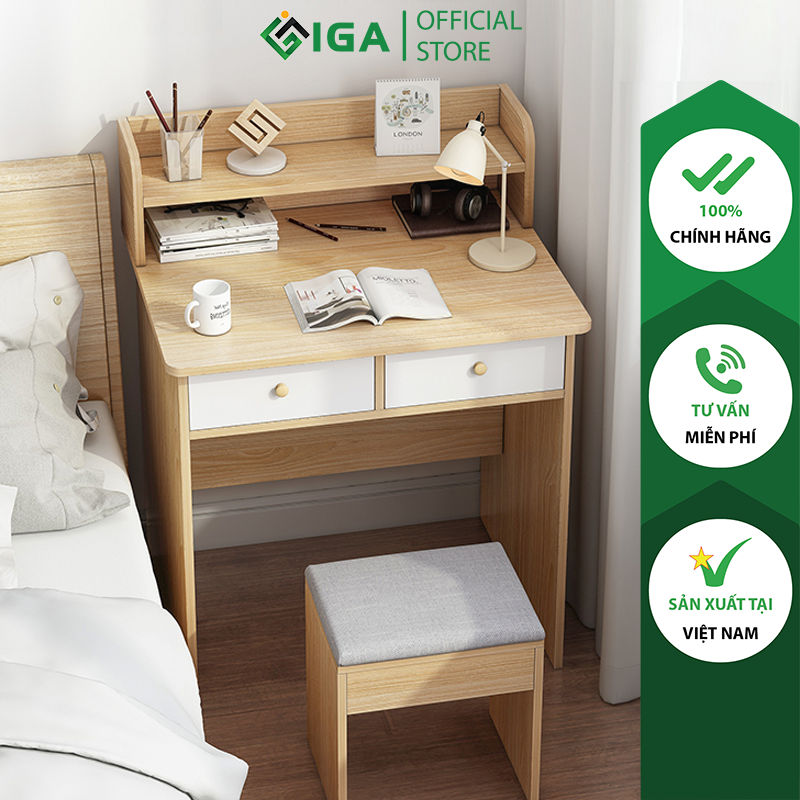 Bàn học bàn làm việc kèm kệ và hộc tủ thông minh IGA - GP178