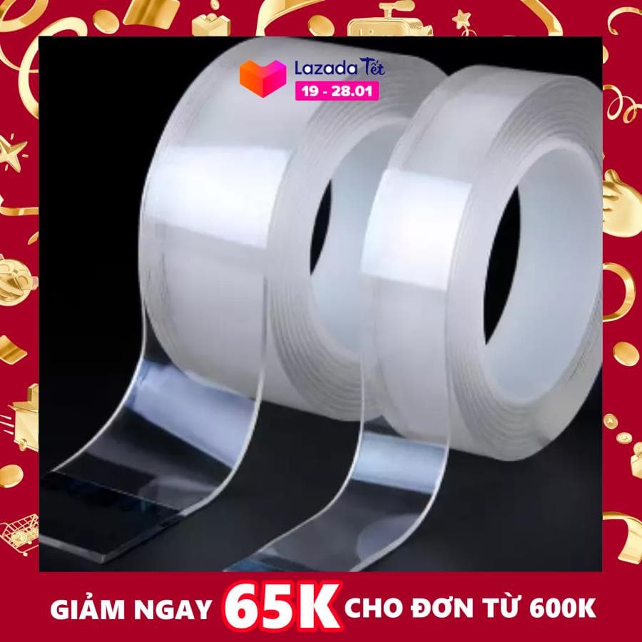 [HCM]Combo 2 Băng Keo Dẻo 2 Mặt SIÊU DÁN DÍNH chịu lực cao loại tốt ( loại dày 2mm)