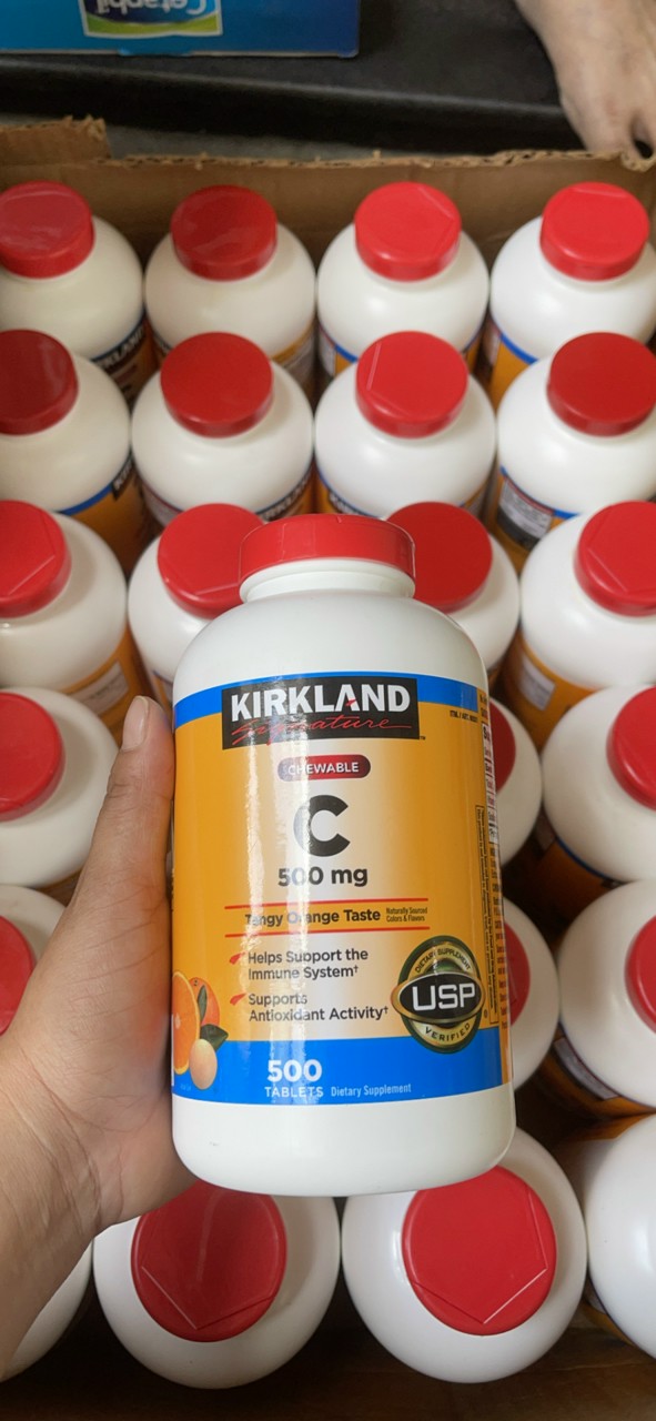 Viên nhai vitamin c 500mg 500 viên - kirkland vitamin c - usa