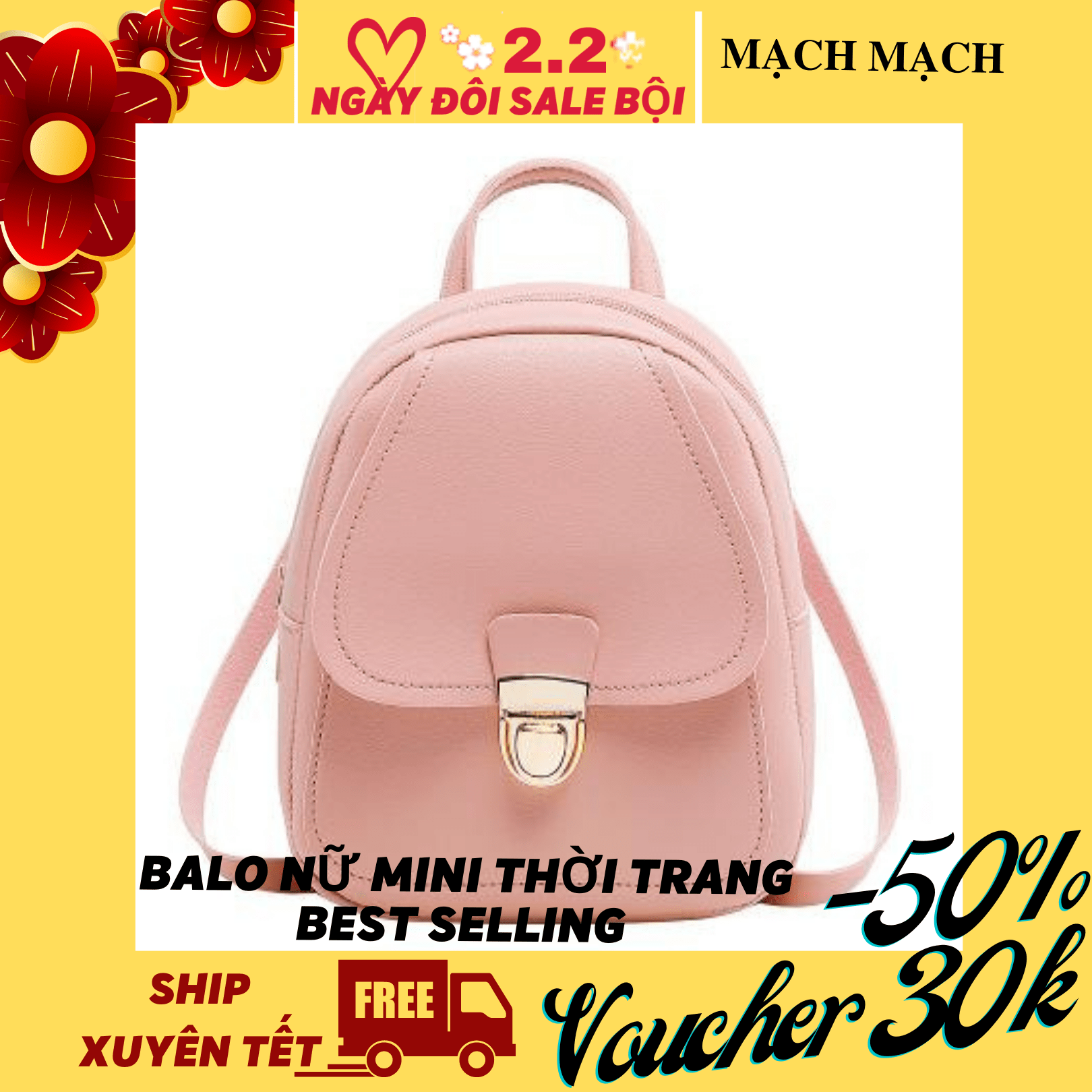 Balo nữ mini thời trang AT27 da Pu mềm mịn