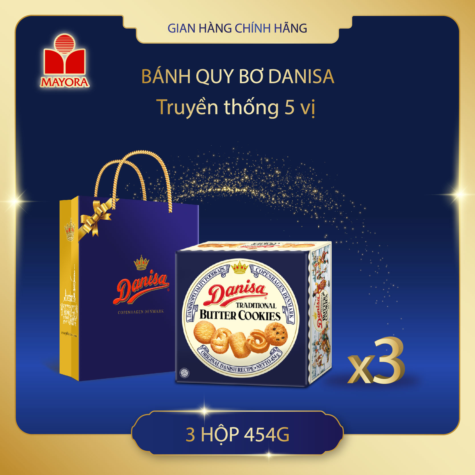 Combo 3 hộp bánh quy bơ danisa 454g