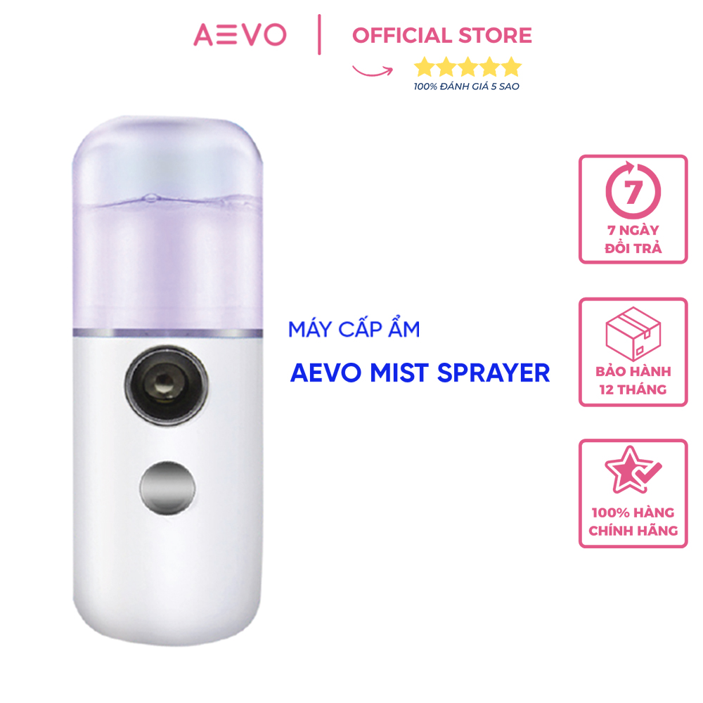 Máy tạo độ ẩm AEVO Nano Mist Sprayer giúp phục hồi làn da, thu nhỏ lỗ chân lông, chống lão hoá, máy phun sương mini, máy tạo ẩm, phun sương mini