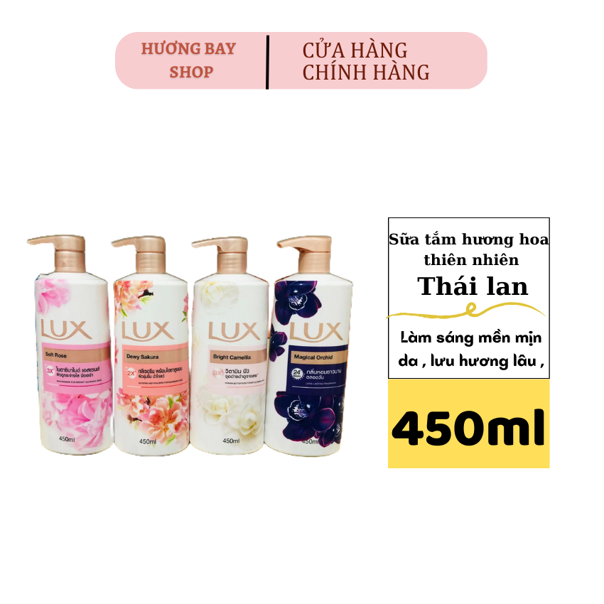 Combo 2 chai Sữa tắm trắng da toàn thân  Lux hương nước hoa thiên nhiên  Thái lan 2 chai 900ml