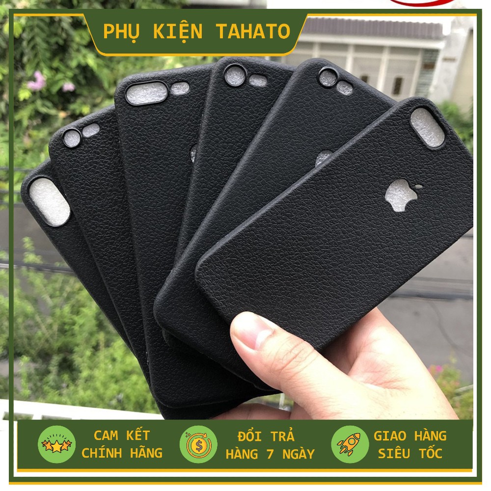 Ốp dẻo đen giả da cho iPhone 6/6S/6P/6SP/7/7P/X/XR/XS/XS MAX/11/11PRO/11PROMAX