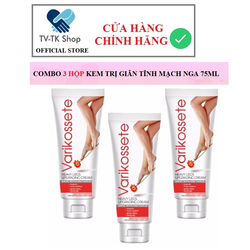 Combo 3 Hộp Kem Cho Giãn Tĩnh Mạch Varikosette 75ml - Nhập Khẩu Nga