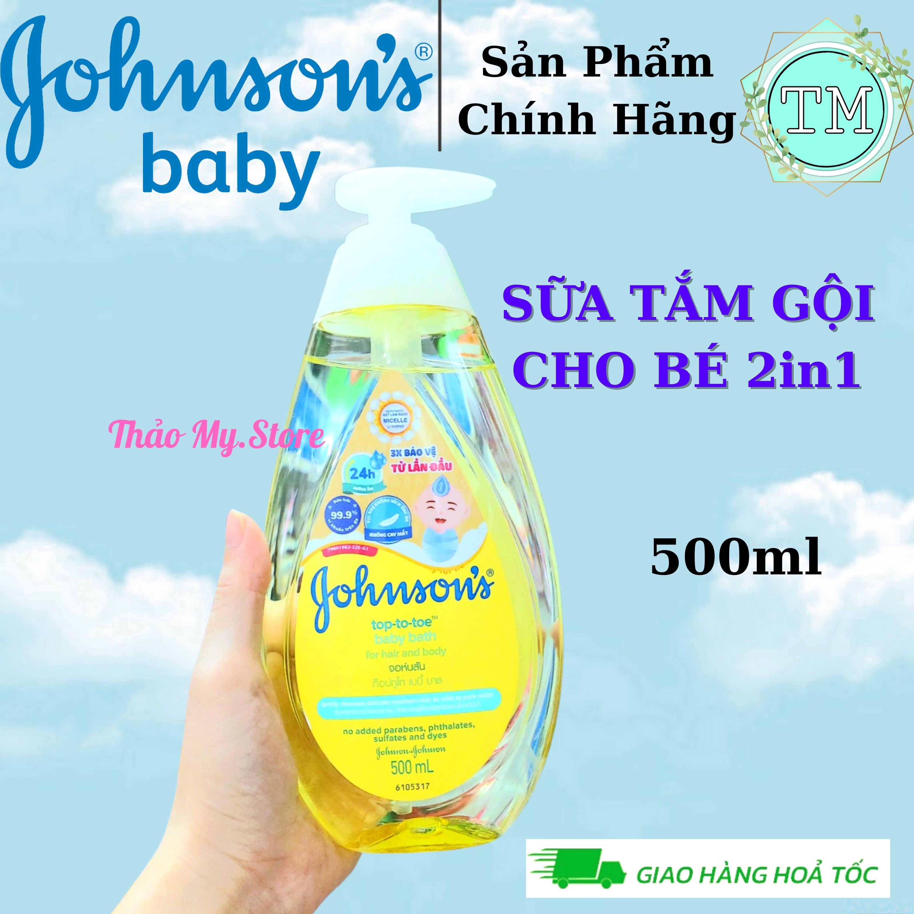Sữa Tắm Gội Toàn Thân Cho Trẻ Em Johnson s 500ml - Dịu Nhẹ Cho Bé
