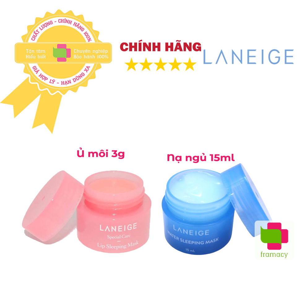 Mặt nạ ngủ/Đắp môi ngủ Laneige Water/Lip Sleeping Mask, Hàn Quốc (15ml,70ml/3g,20g) dưỡng ẩm cho người trên 18 tuổi