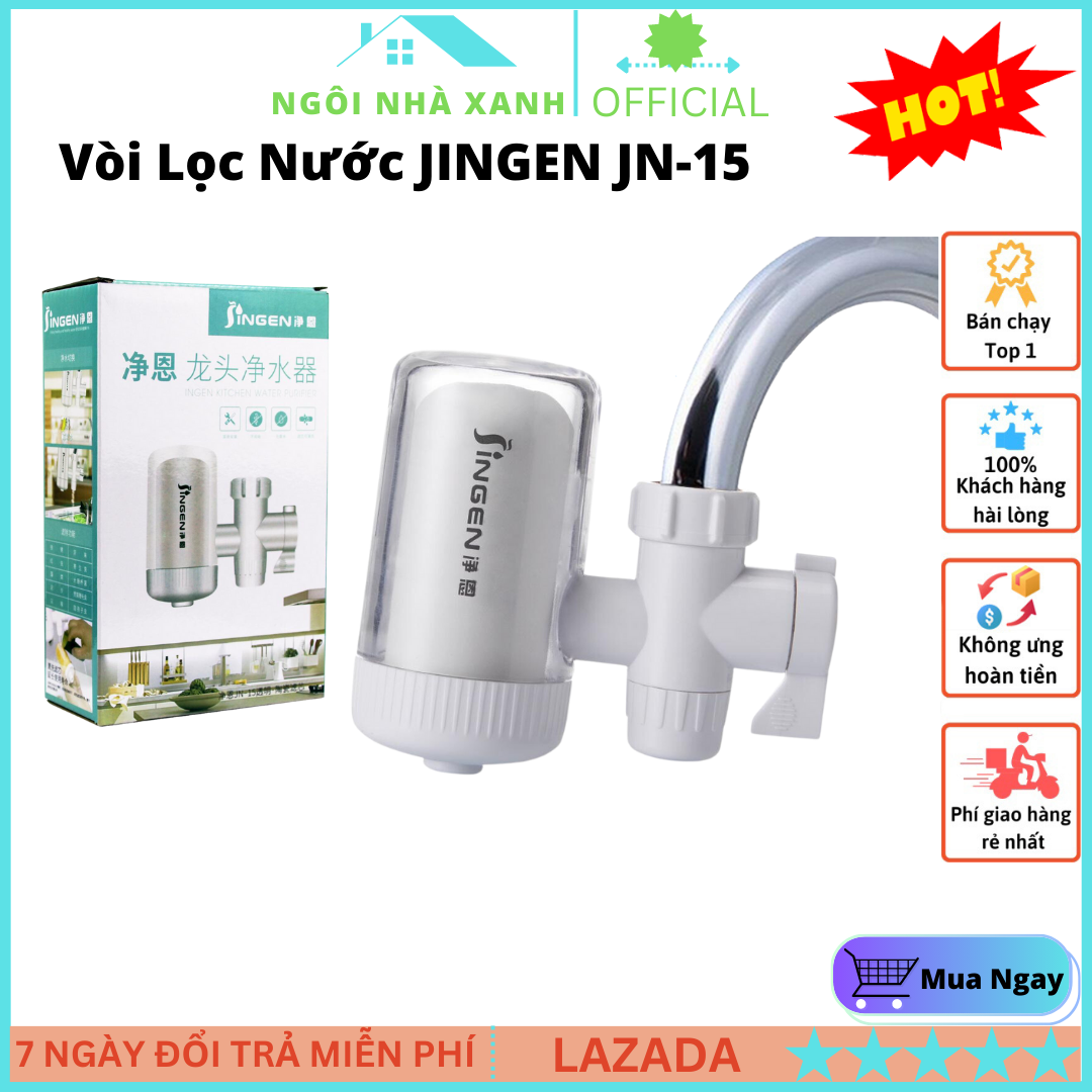 Đầu lọc vòi nước , Thiết bị lọc nước tại vòi Jingen JN-15 , bộ lọc nước , đầu lọc nước tại vòi , bộ lọc nước đầu nguồn siêu sạch, an toàn sức khỏe, BH Lỗi 1 Đổi 1