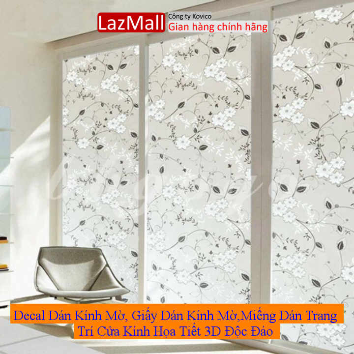 Decal dán kính mờ, giấy dán kính mờ,miếng dán trang trí cửa kính họa tiết 3d độc đáo