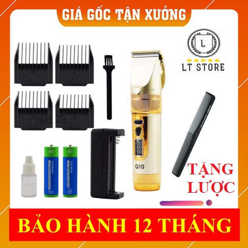Tông đơ cắt tóc thương hiệu nhật g10 lưỡi sứtặng pin dự phòng tặng lược