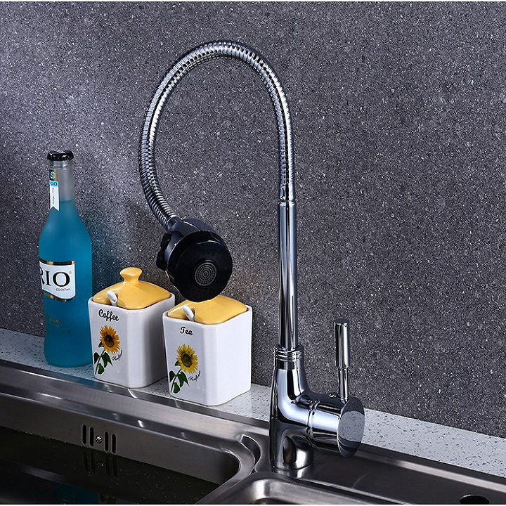 Vòi rửa bát nóng lạnh Giormani 2 chế độ nước VRB 08 tặng đôi dây cấp inox