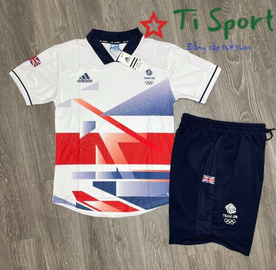 Áo Bóng Đá Đội Tuyển Olympic Vương Quốc Anh - Chất Polyeste - Hàng Thái Lan-Chuẩn Thi Đấu Quốc Tế