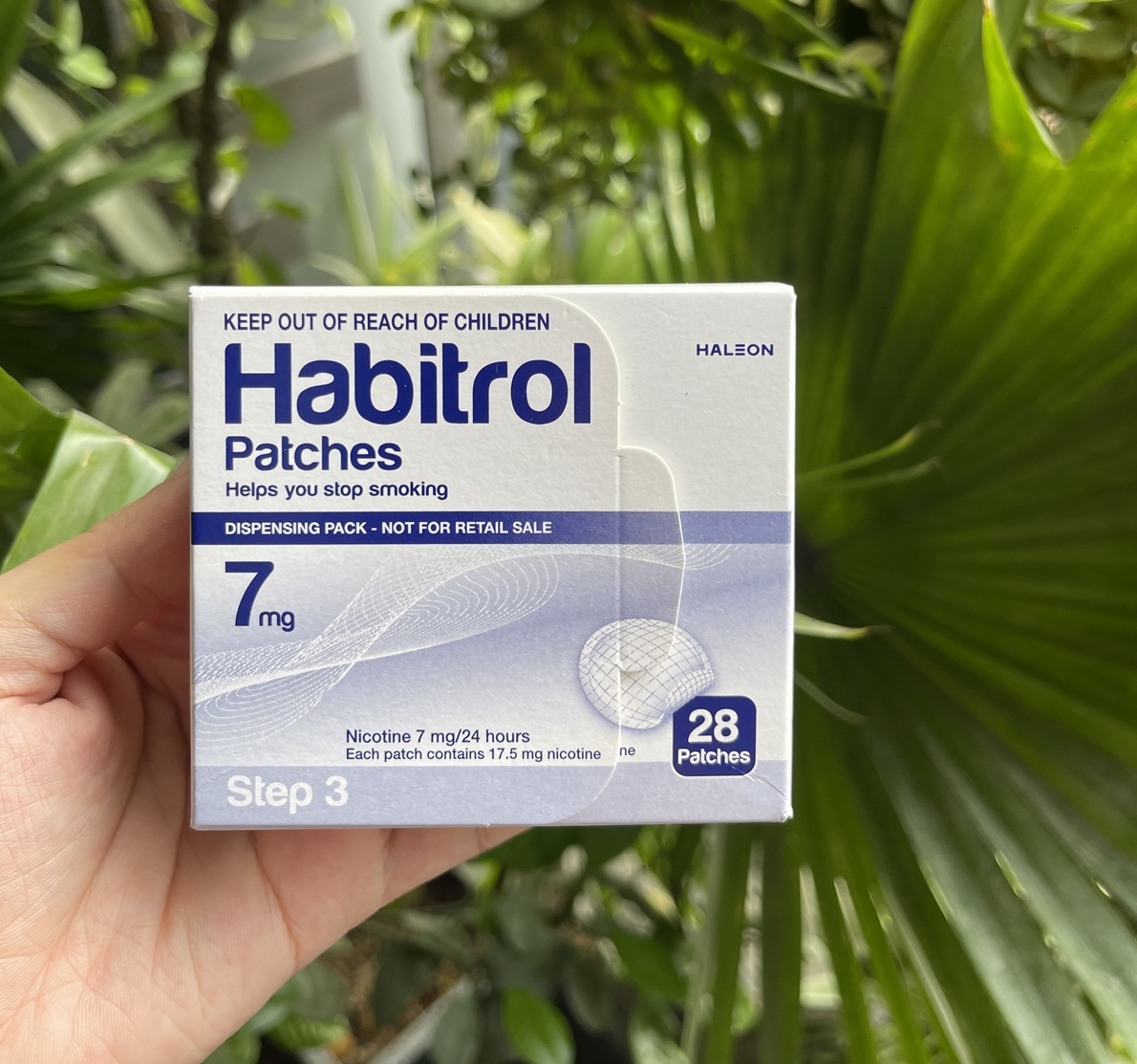 Miếng dán cai thuốc Habitrol 7mg step 3 hộp 28 miếng - Habitrol patch step 3 7mg 28 patchs