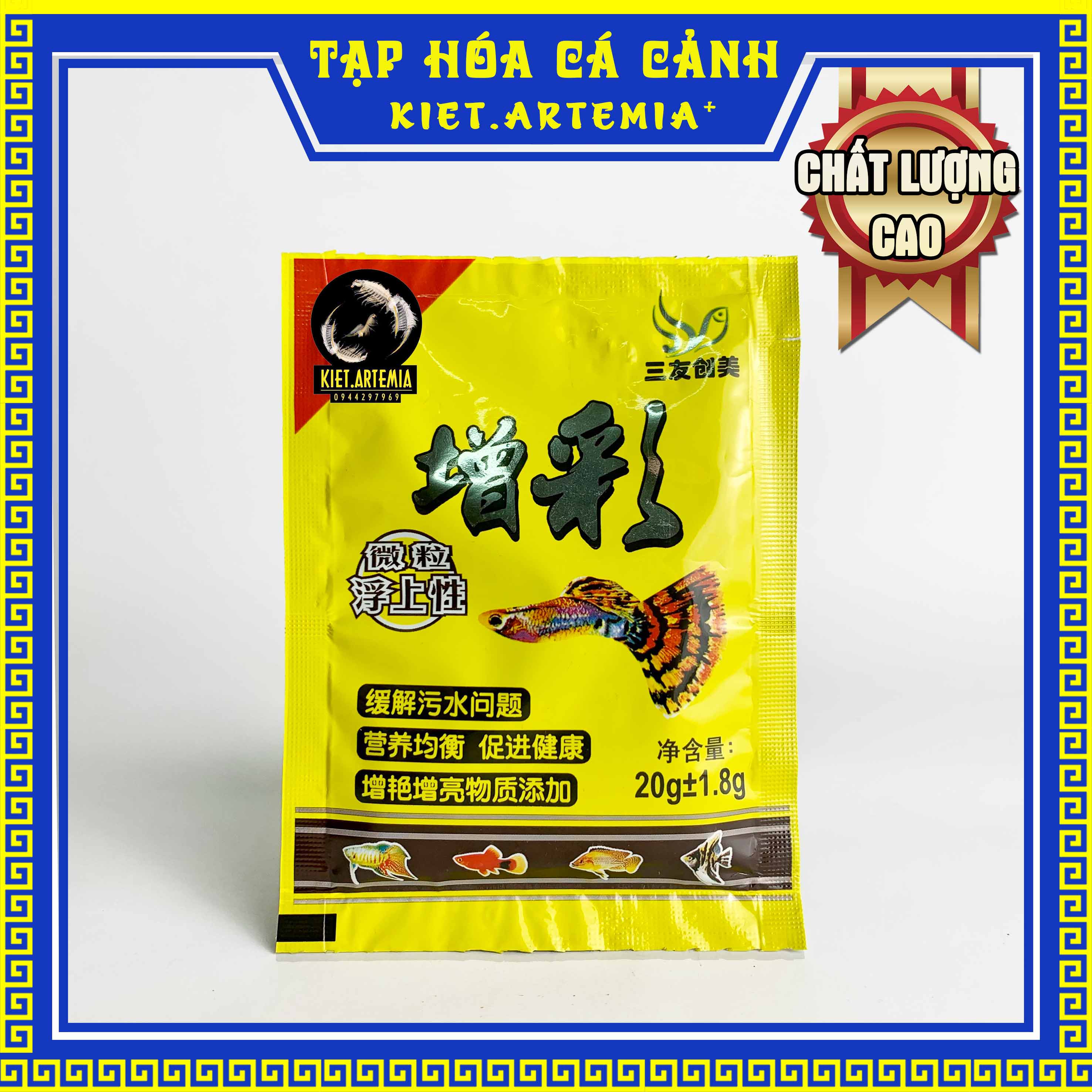 Thức ăn cho cá cảnh, cám vàng dành cho betta, guppy,..