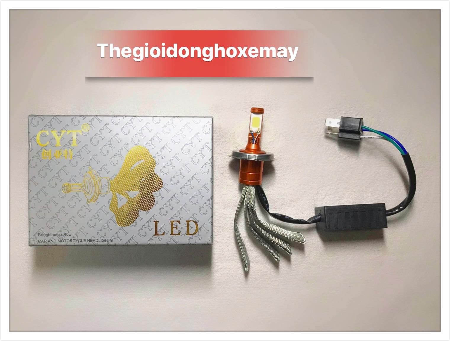 Đèn pha led cyt xịn - chân h4 -2 tim