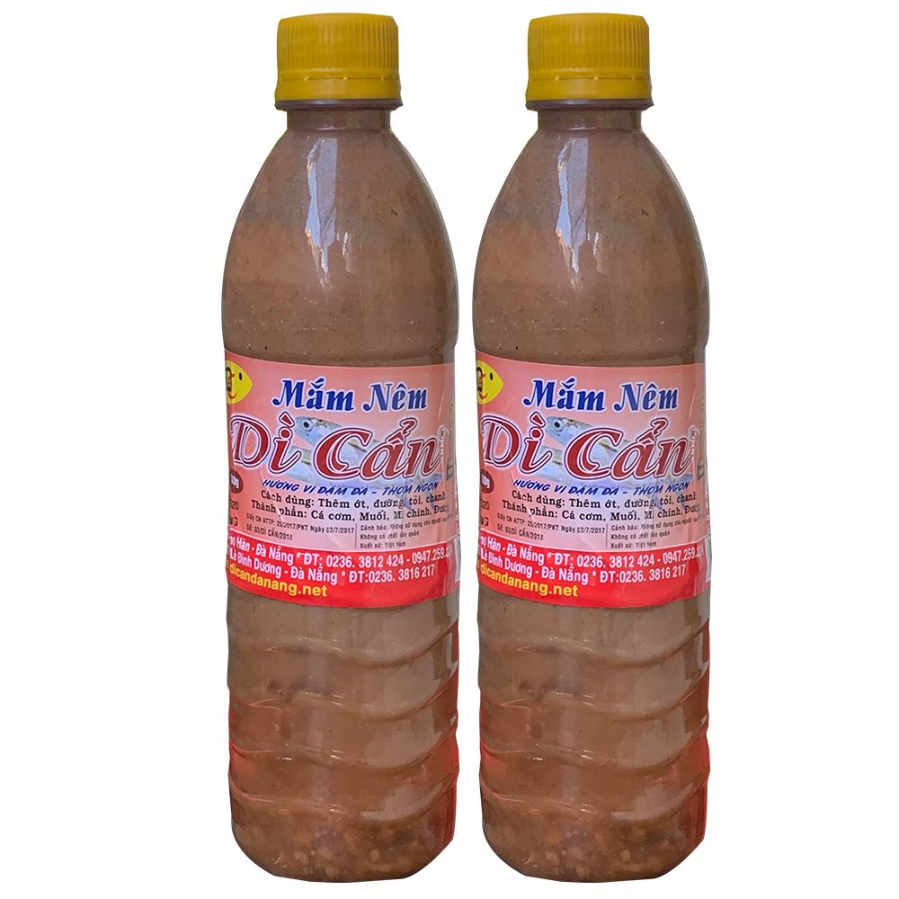 [HCM]Combo 2 hũ Nước Mắm Nêm Dì Cẩn đặc biệt hũ 500gram- Đặc Sản Xứ Nẫu