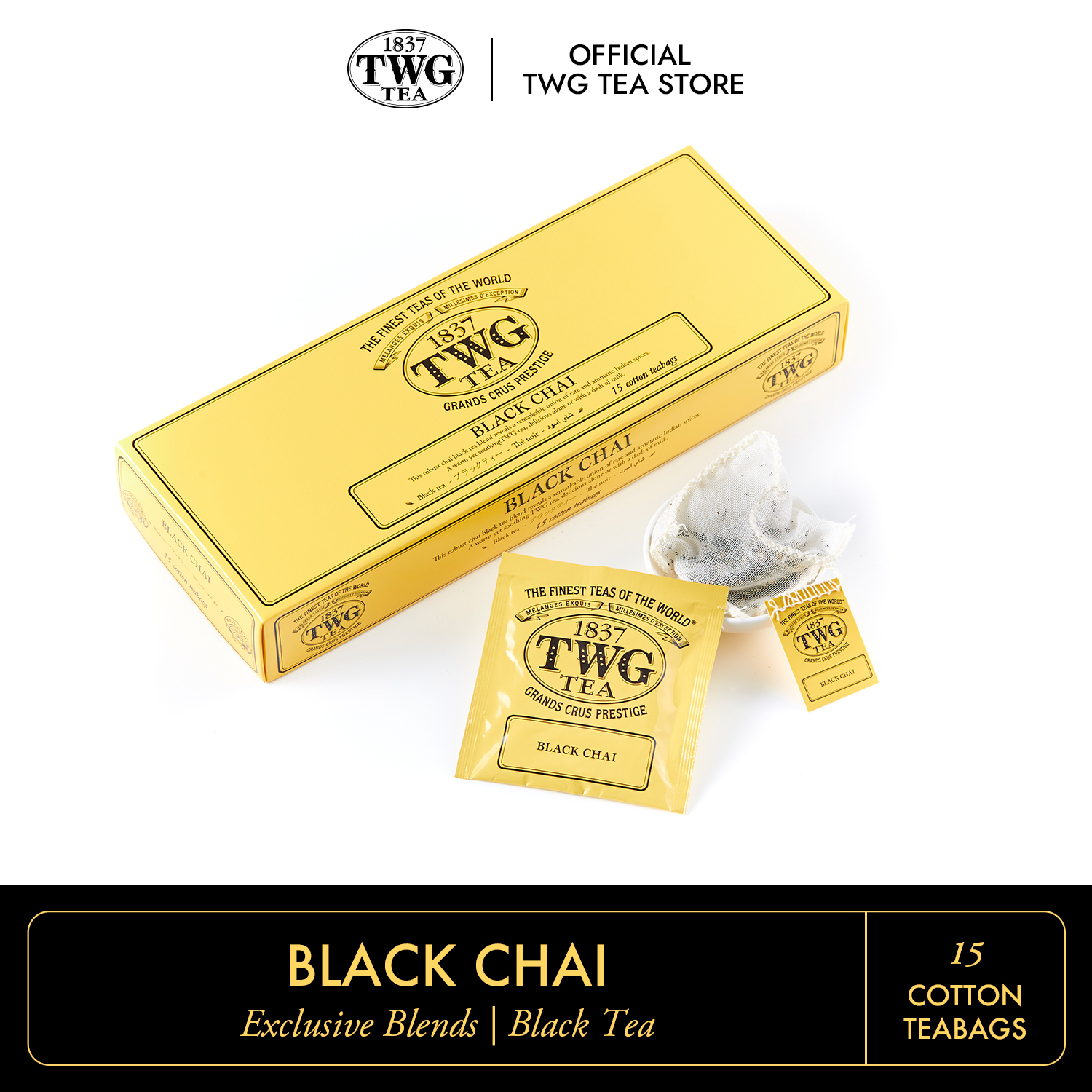 Trà TWG Tea - Black Chai (2.5g x 15 túi lọc) | Trà đen