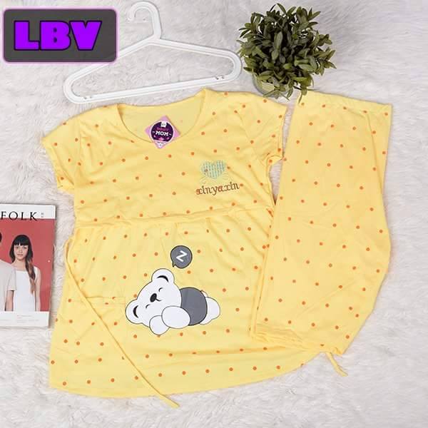 Bộ đồ bầu và sau sinh cb vàng- 100% cotton