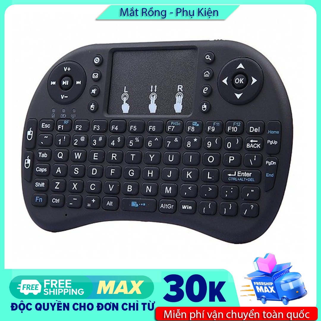 [Kèm Pin] Bàn phím kiêm chuột không dây mini dùng cho Laptop, máy tính bàn, điện thoại, máy tính bảng, TV smart,...