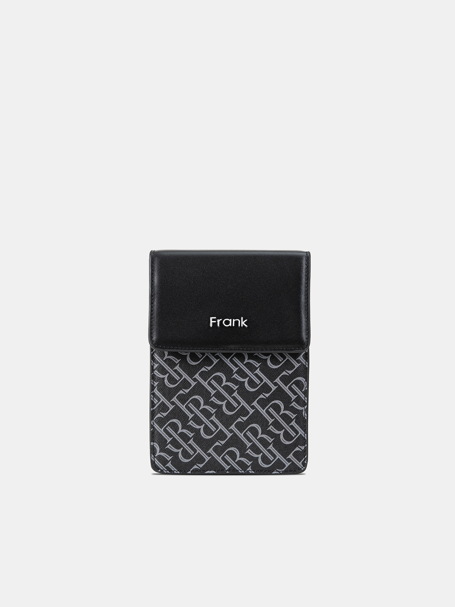 Túi đeo chéo nam da bò saffiano cao cấp frank calvin phone bag monogram cho nam màu đen