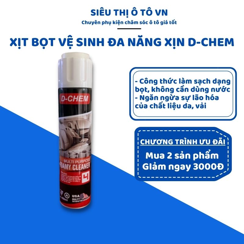 Chai Xịt Bọt Vệ Sinh Đa Năng - Xịt Làm Sạch Nội Thất Xe Hơi, Ghế Da, Trần Nỉ, Thảm, Kính, Giày Dép D