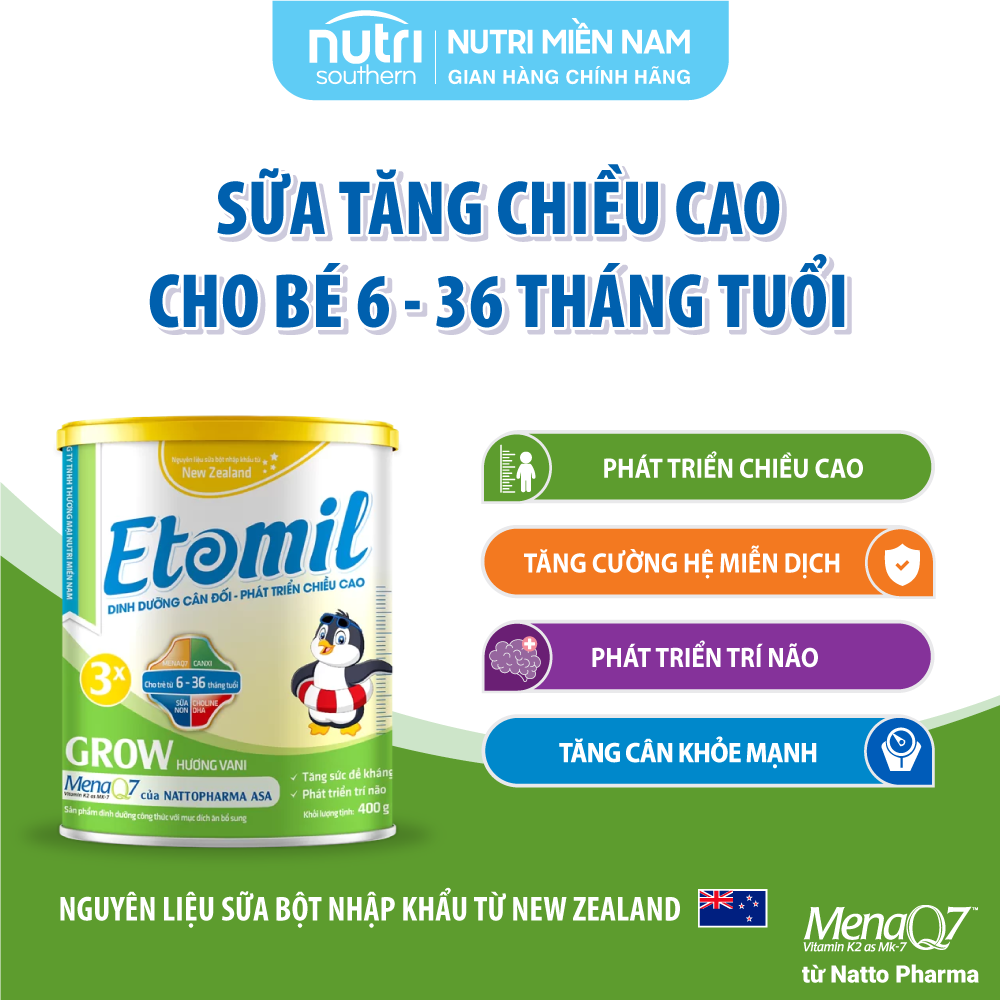 Sữa Tăng Chiều Cao Cho Bé ETOMIL 3X GROW hộp 700g
