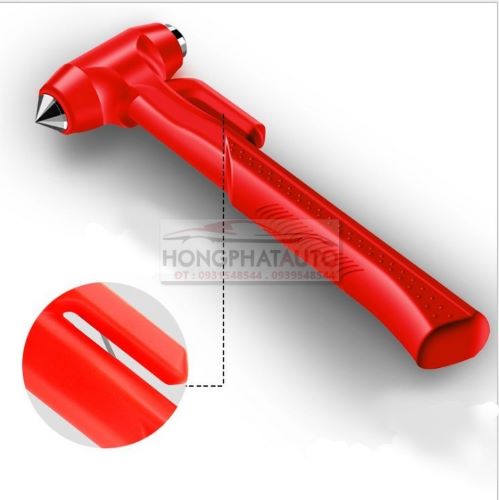 [HCM]BÚA ĐẬP KÍNH THOÁT HIỂM KÈM DAO CẮT DÂY AN TOÀN CHO XE Ô TÔ ( LOẠI LỚN ) (MÀU ĐỎ)