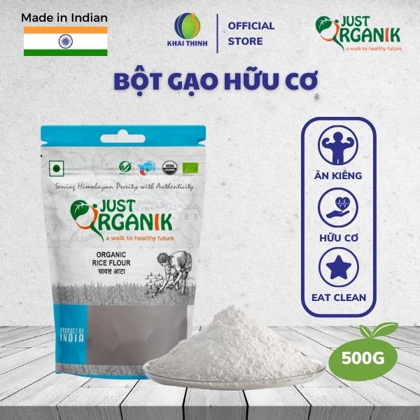 Organic Rice Flour Just Organik Import India Nutrition Diet 500g
