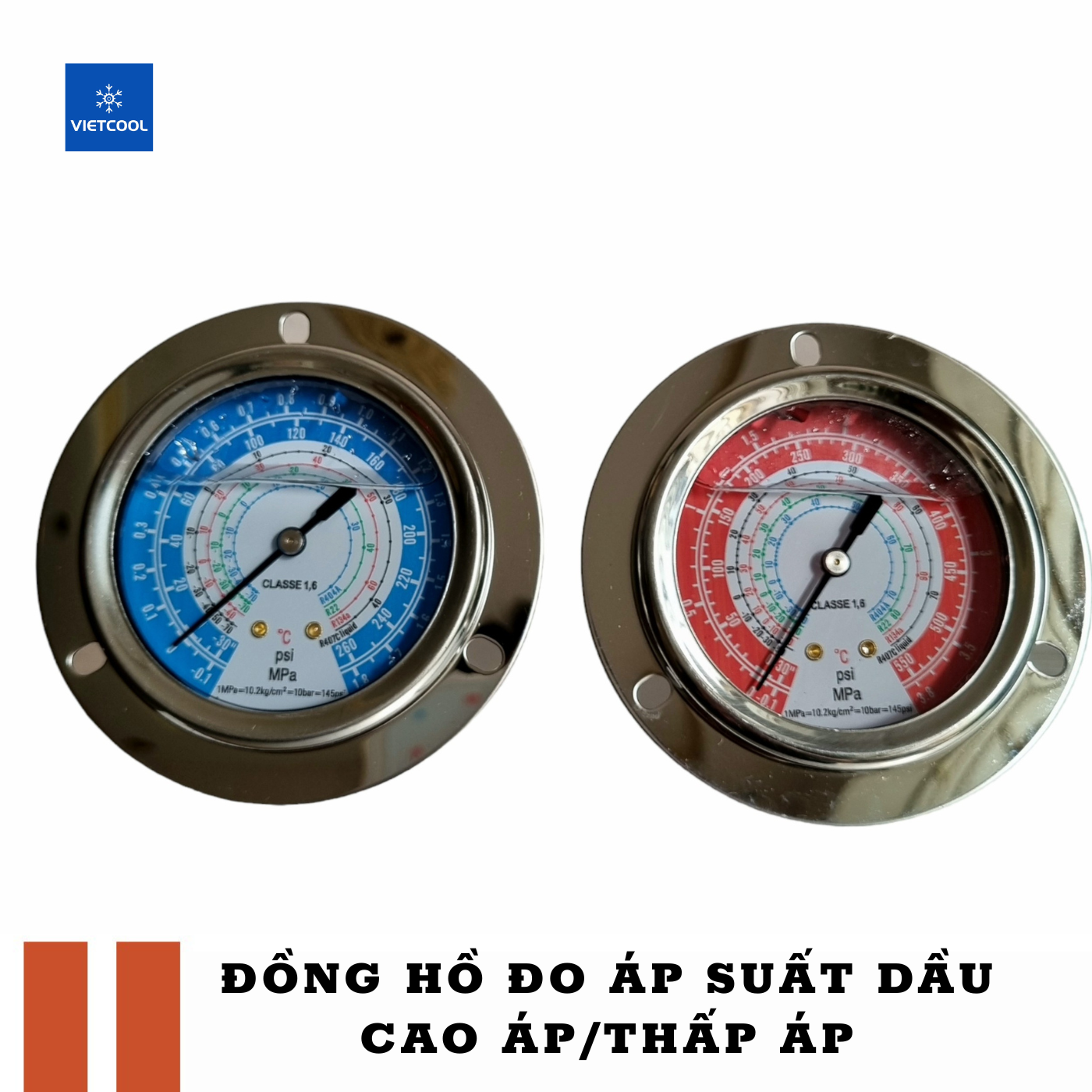 Đồng hồ đo áp suất dùng trong KHO LẠNH (cao áp/thấp áp)