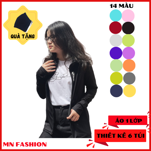 [HCM][SALE HOT - FREE SHIP ] ÁO KHOÁC NỮ CHỐNG NẮNG MN FASHION - THÔNG HƠI LÀM MÁT- 6 TÚI- TẶNG KHẨU TRANG 10.000Đ