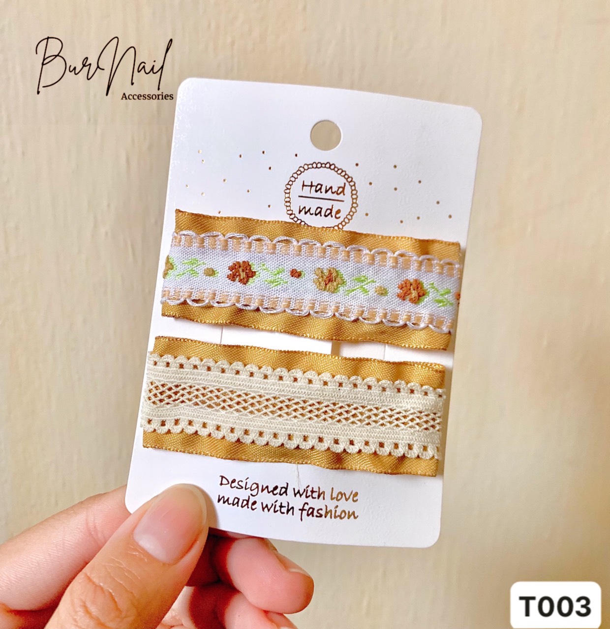Kẹp tóc thêu hoa handmade mẹ và bé