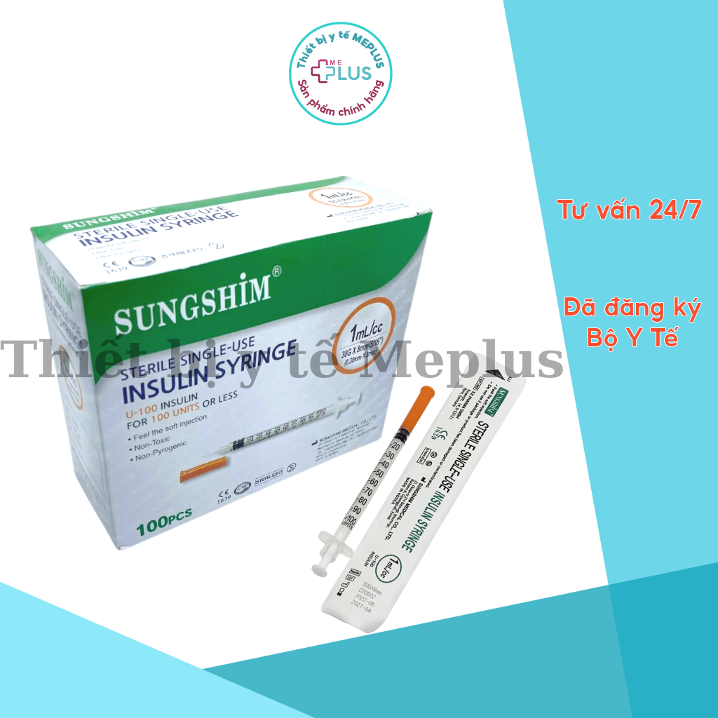 Kim tiểu đường, bơm tiêm tiểu đường sungshim hàn quốc 30G 8mm, bơm tiêm thẩm mỹ