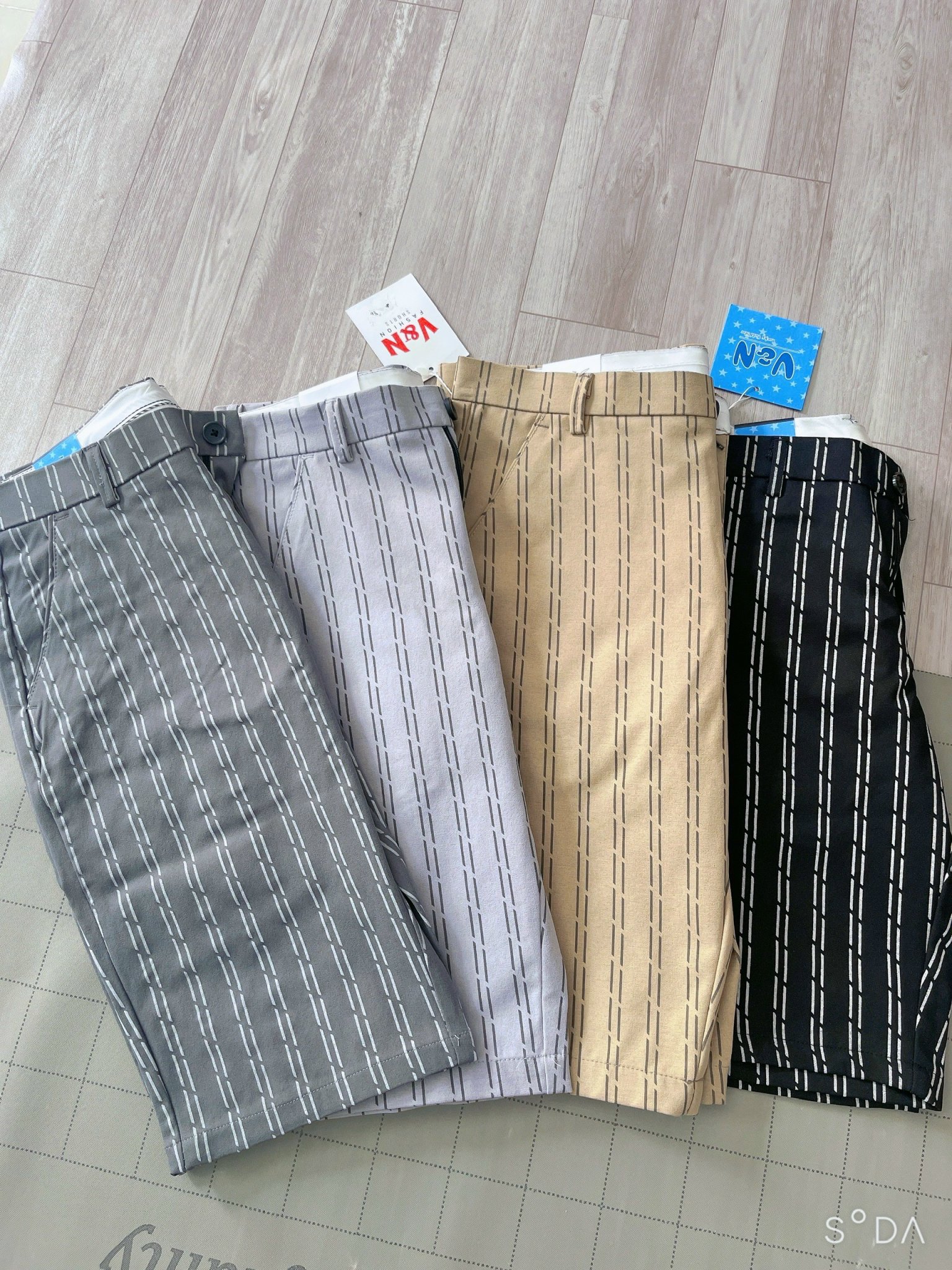 [HCM]quần short tây âu caro sọc dọc