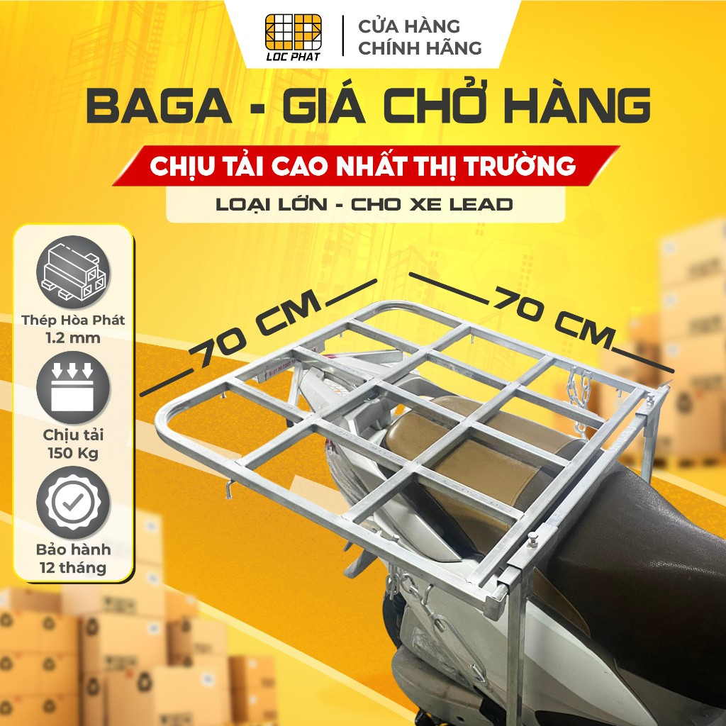 Baga giá chở hàng lộc phát xe lead, scr 70x70cm