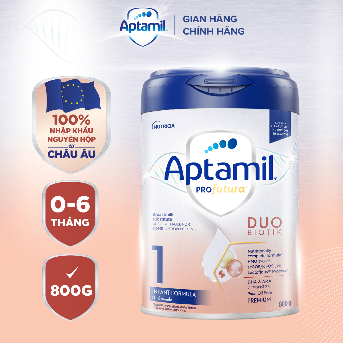Sữa công thức Aptamil Profutura Duobiotik 1 cho bé 0-6 tháng tuổi 800g