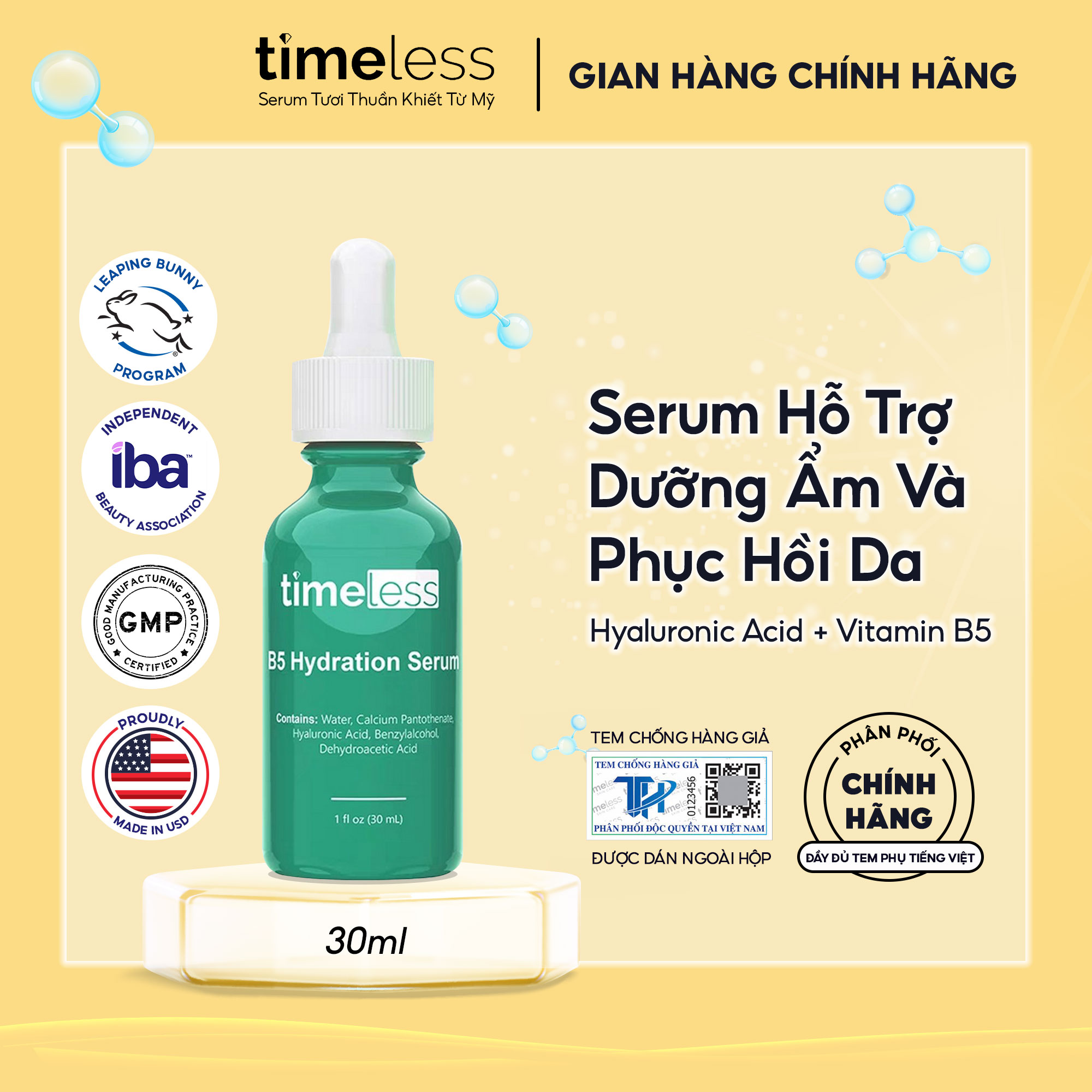 Serum Cấp Nước Phục Hồi Da Timeless Vitamin B5 30ml