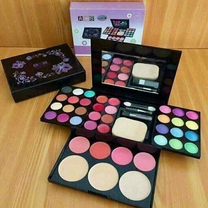 Bộ phấn trang điểm ads hộp lớn 39 màu - bộ phấn trang điểm 2 tầng - set trang điểm makeup cao cấp ads 5in1 siêu tiện ích và tiết kiệm - phấn ads - phấn mắt - phấn má